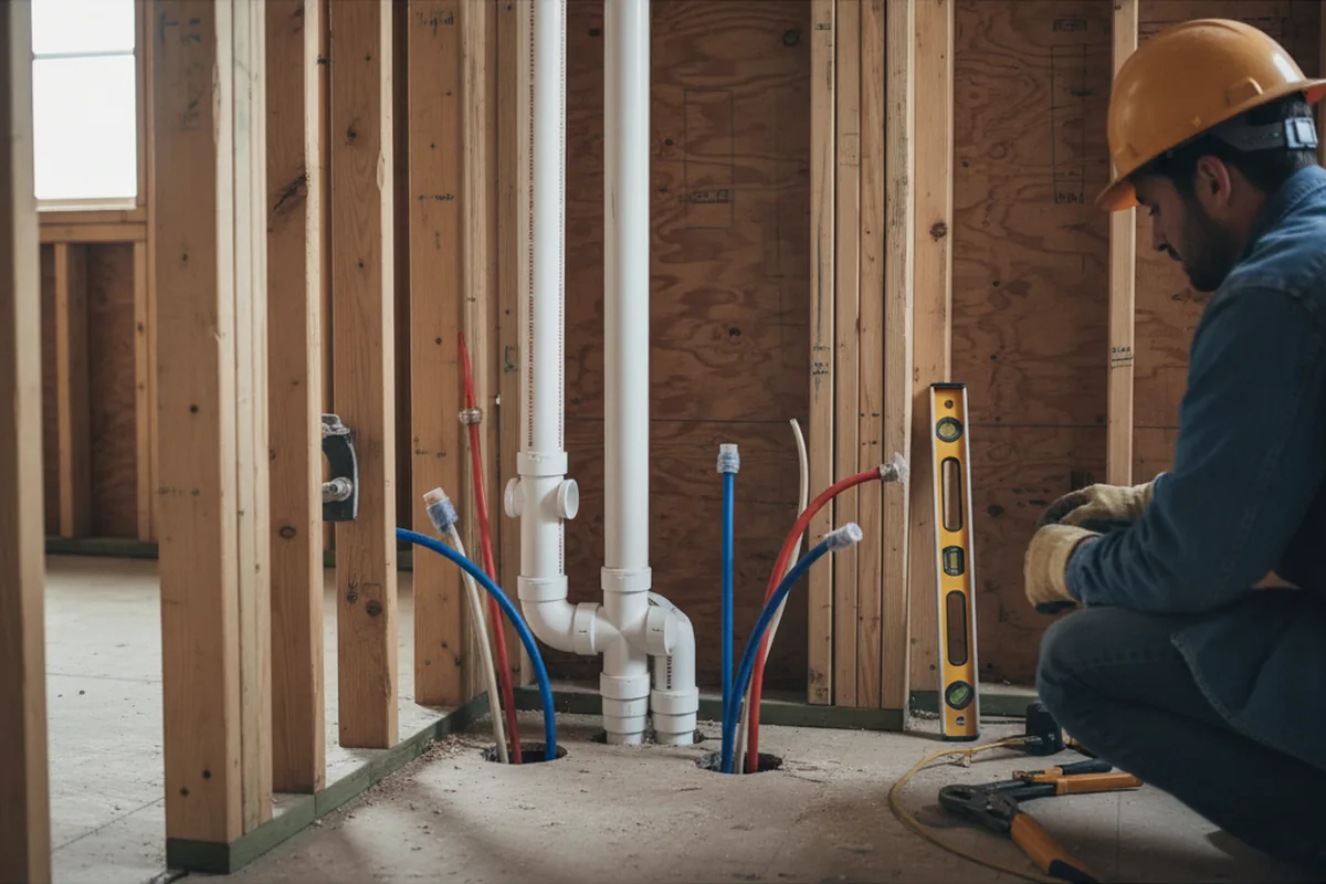 Drain and supply rough-in during Toilet Repair and Installation in East Bend